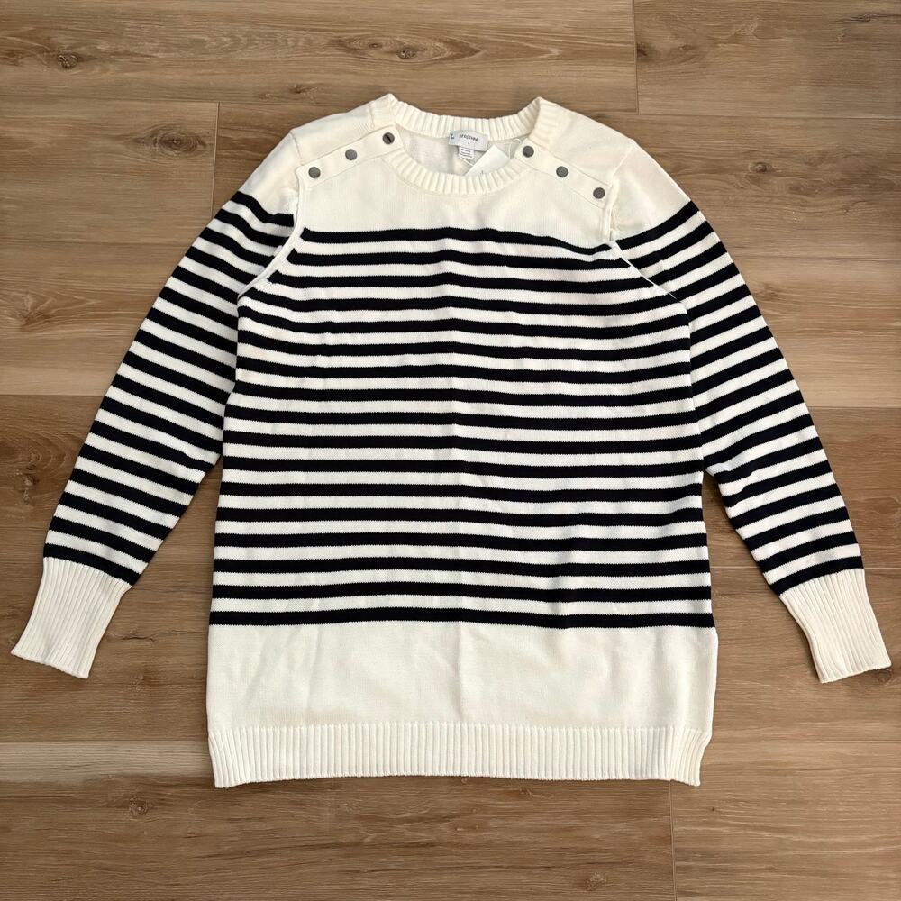 Seraphine Nautical Cotton Maternity & Nursing Sweater L